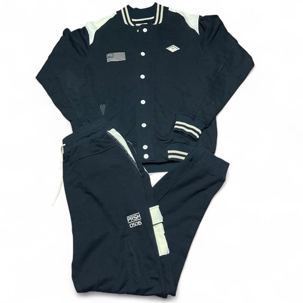 Parish Nation Mens Black and White Sweat Suit New With Tags Top L Pants XL